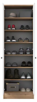 Produktbild von Modenese - Schrank 2 Türen, 60x183h cm Weiß, 6 Regale