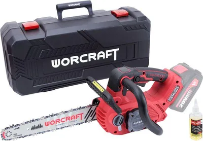 Zdjęcie produktu dla Piła Worcraft CGC-S20LiBA, bezszczotkowa, łańcuchowa, 20 V Li-ion, zbiornik 75 ml, łańcuch 12"