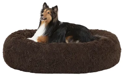 Rundes Hundebett Donut, 80 cm, waschbar, braun