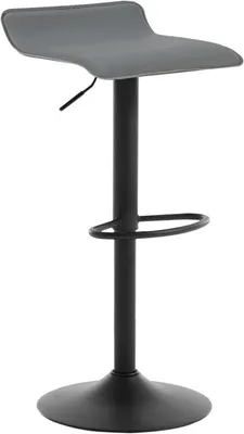 Zdjęcie produktu dla Regulowany taboret barowy z materiału przypominającego skórę | Szary | 38,5 x 39 x 62-84 cm