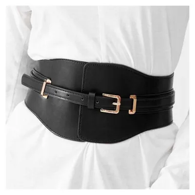 Produktbild von Damen Breiter Taillengürtel, Schwarz/84-90 cm
