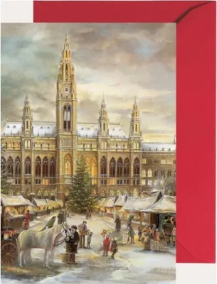 Produktbild von Tischlaterne Wien Rathaus als Klappkarte mit Pergamentlaterne