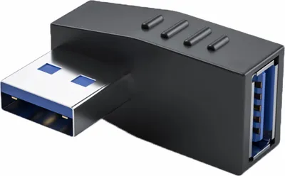 Produktbild von I29 USB 3.0 Winkeladapter 90° rechts – USB-A Stecker auf USB-A Buchse, High-Speed Datenübertragung bis 5 Gbit/s