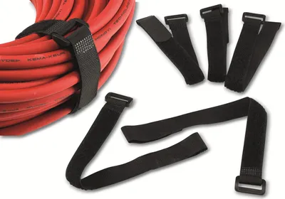 Produktbild von Klettband mit Öse, 5er Pack 30x2cm, schwarz