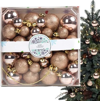 Produktbild von Weihnachtsbaumset Dekorationen Pack von 42 Stücken Hangende Hängekugel für Weihnachtsbaum Hauseinrichtungszubehör Dekorationen