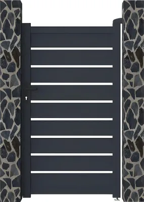 Produktbild von PRIMO Drehsperre, durchbrochen, aus anthrazitfarbenem Aluminium - 100 × 176 cm (B × H)