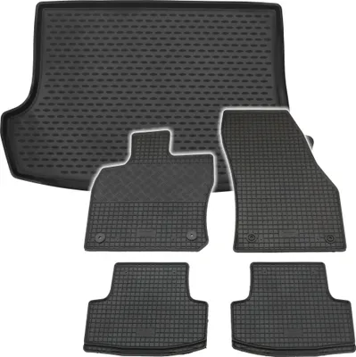 Produktbild von Gummi Kofferraumwanne + Fußmatten Set für VW T-Roc, Bj. 2017-