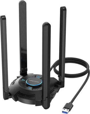 Produktbild von WAVLINK USB-WLAN-Adapter, AX5400 Tri-Band 2,4/5/6GHz, 4 Hochleistungsantennen, 2,4 5 6GHz