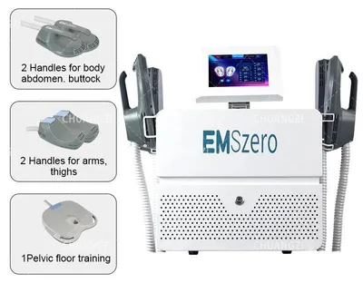 Produktbild von EMS Body Sculpting Gerät - Professionelle Körperformungsmaschine - 15 Tesla Magnetfeld - 6500 W - 5 RF-Handstücke - Muskelstimulation - Fettverbrennung - AU-Stecker