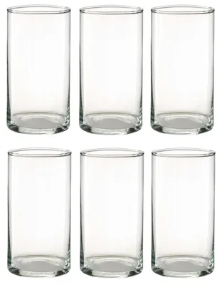 Produktbild von 6er Set Dekogläser Vasen ZYLINDER H. 20cm D. 10cm Glas klar Rudolph Keramik