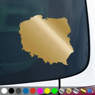 Produktbild von PantherPixel Polen Aufkleber Umriss Karte Kontur Polska Sticker Auto Geschenkidee Farbe Gold