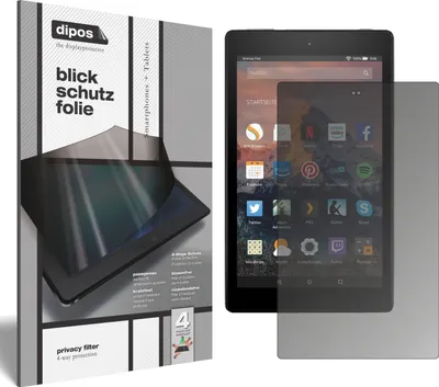 Produktbild von Schutzfolie für Amazon Fire HD 8 (2020) mit Sichtschutz Blickschutz Folie