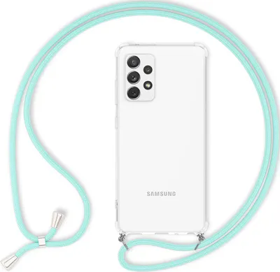 Produktbild von Für Samsung Galaxy A33 - Handy Hülle mit Kette Robust Hard Case & Umhänge Band Mint-Grün