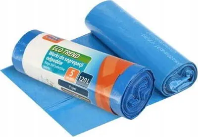 Zdjęcie produktu dla Worki na śmieci 120L 5 sztuk duże niebieskie