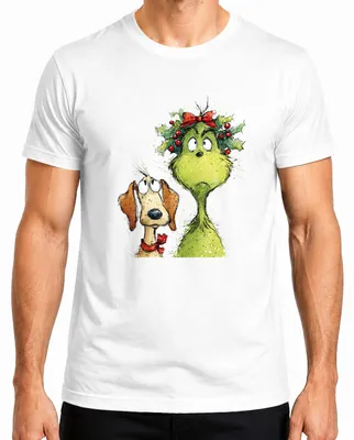 Obrázek produktu pro Vánoční Grinch Dog Holly Vtipný vánoční dárek Pánské tričko, bílé, 3XL