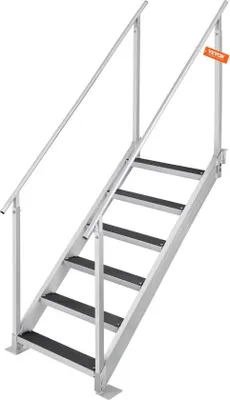 Produktbild von Famanu Schwimmleiter mit zwei Handläufen - 800x1850x2092mm, Aluminium, 250kg Tragkraft
