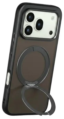 Zdjęcie produktu dla Avizar, magnetyczne etui do telefonu Honor 600 / 600 Pro z obrotowym pierścieniem 360°, czarne / przezroczyste