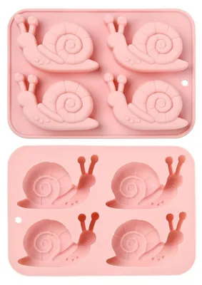 Immagine prodotto di Stampo in silicone a forma di lumaca per cioccolato e caramelle, con 4 cavità, confezione da 2 pezzi