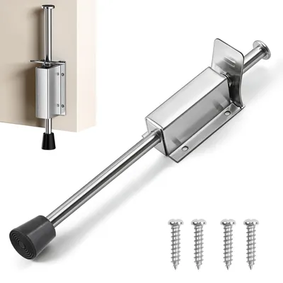 Image de Butée de porte au sol 250 mm, butée de porte àpar pédale, butée de porte à visser, butée de porte en acier inoxydable pour portes intérieures et extérieures ainsi que pour portes-fenêtres.