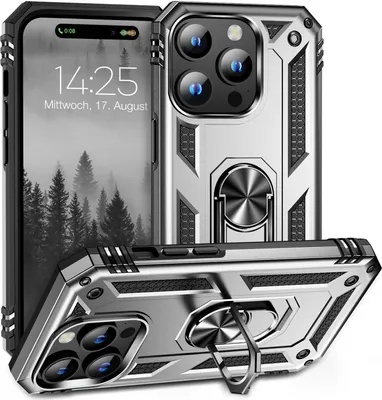 Produktbild von Armor Outdoor Handyhülle für Apple iPhone 15 Pro Max Handy Panzer Case Cover Schutzhülle Farbe: Silber