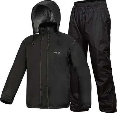 Produktbild von Regenanzug Wasserdicht Radfahren Regenschutz Jacke & Hose Uni Wandern Regenmantel Hose Regenbekleidung für Motorrad Angeln