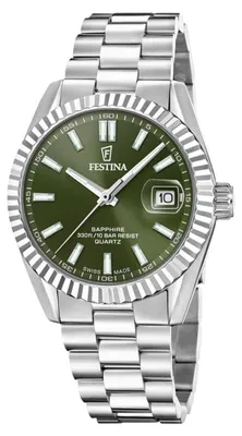 Produktbild von Festina F20084/C Herrenuhr Stahl/Grün mit Saphirglas