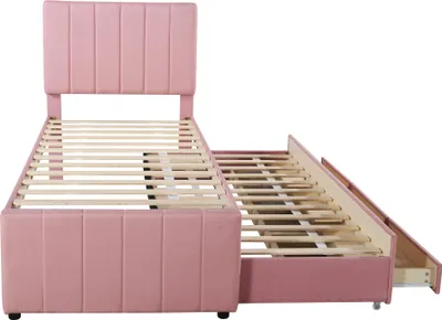 Immagine prodotto di Letto imbottito 200x90 cm, con cassetti, con spazio contenitivo, con letto a scomparsa, con testiera imbottita, color beige