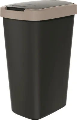 Produktbild von Abfallbehälter 45l mit Deckel KEDEN COMPACTA Q schwarz mit hellbraunem Rand