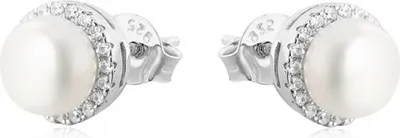 Image de Boucles d'oreilles en argent avec perles véritables AGU131