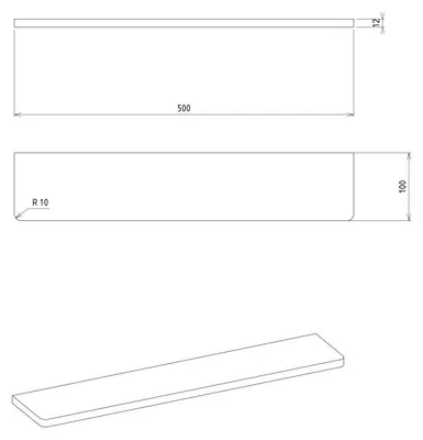 Produktbild von Sapho ABELINE Rockstone-Ablage 500mm, Weiß matt