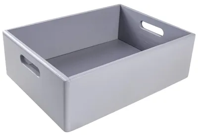Productafbeelding van Creative Deco Grote Effen HoutenDoos Kist Grijs, 40x30x13 cm (+/- 1 cm)