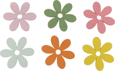 Produktbild von Streudeko Holz Blumen Deko Tischdeko Frühling Ø3-4cm 48 St