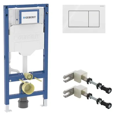 Produktbild von Geberit Set aus Duofix Element für Wand WC, mit Sigma 20 Betätigungsplatte
