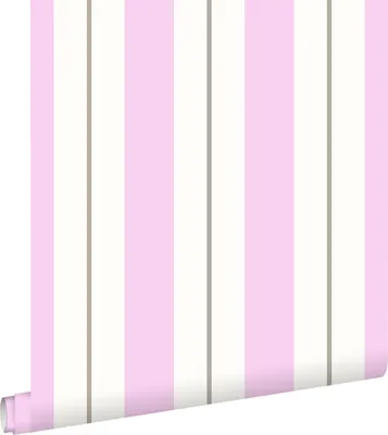 Produktbild von ESTAhome Tapete Streifen Rosa und Braun - 136412 - 53 cm x 10,05 m