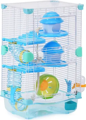 Produktbild von Hamsterkäfig - Hamsterkäfig - Hamsterstreu - 27 x 20,5 x 47 cm - Blau