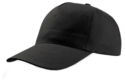 Produktbild von Atlantis Baseballkappe mit 5 Paneelen LT884 (Einheitsgröße) (Schwarz)