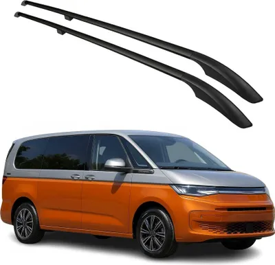 Image de Barres de toit longitudinales pour VW Multivan T7 2022-2025 Alu Noir