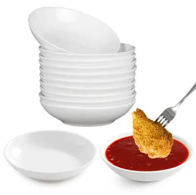 12 Dipschalen Ø 7 cm, Melamin, rund, weiß, spülmaschinengeeignet