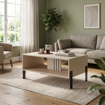 Produktbild von Masseno Couchtisch VALOZA 100 cm Kaffetisch für Wohnzimmer Sofatisch Wohnzimmertisch Kaschmir