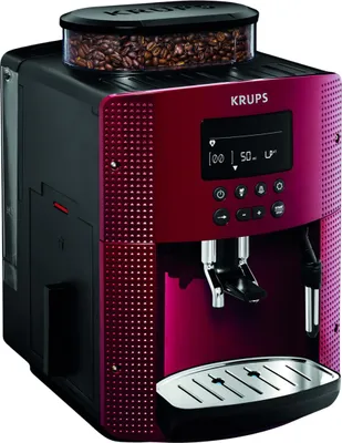 Produktbild von Krups EA815570, Espressomaschine, 1,7 l, Kaffeebohnen, Eingebautes Mahlwerk, 1450 W, Schwarz, Rot