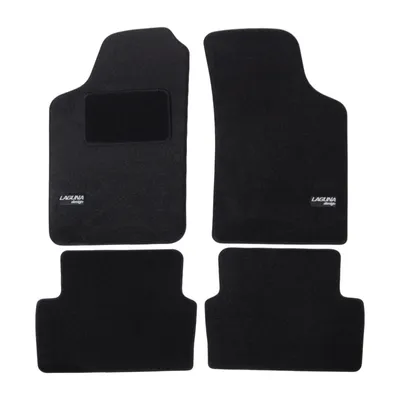 Image de Logo Tapis De Sol Noir Velours Sur Mesure Pour Renault Laguna A 1994-2001 4pcs, Base Antidérapante, Tapis conducteur renforcé