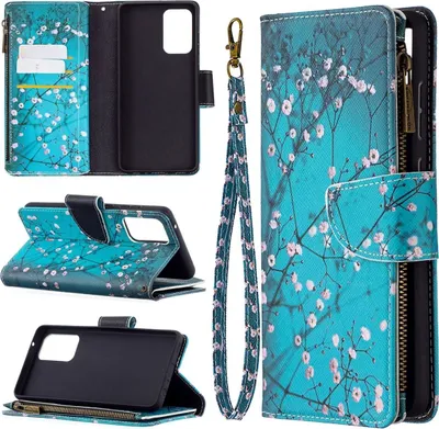 Produktbild von König Design Hülle kompatibel mit Samsung Galaxy A72 5G Kunstleder Handyhülle - Handy Case Blau