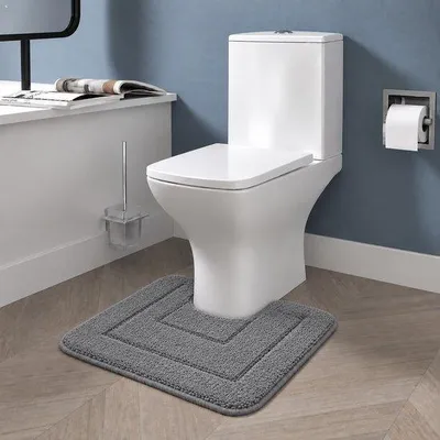 Zdjęcie produktu dla Mata antypoślizgowa do łazienki Unyqoos® LitaLente, 40 x 50 cm – miękka mikrofibra, chłonna i antypoślizgowa, można prać w pralce, kolor antracytowy