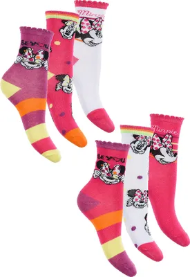 Produktbild von Minnie Mouse 6 Paar Socken Strümpfe Set für Mädchen, Größe:31-34