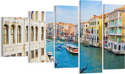 Produktbild von Bild auf Leinwand - Leinwandbild - Venedig Kanal Kreuzfahrt Gondel - 100x60cm - Wand Bild - Wanddeko - Leinwanddruck - Bilder - Kunstdruck - Leinwand bilder - Wandkunst - EG100x60-0428