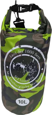 Produktbild von SEENsuechtig Dry Bag Grün Camouflage Trockensack 10 Liter Seesack wasserdicht Beach Packsack
