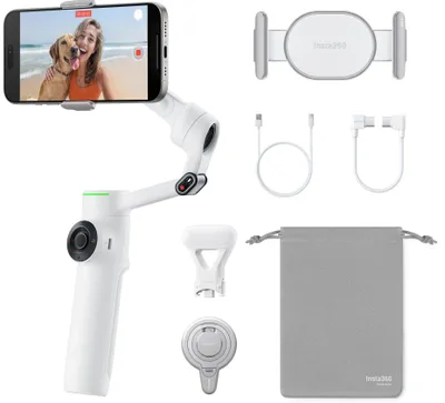 Productafbeelding van Insta360 Flow 2 Pro, Stabilisator voor smartphonecamera, Wit, 360°, -100 tot 82°, -150 tot 180°, 0,3 kg