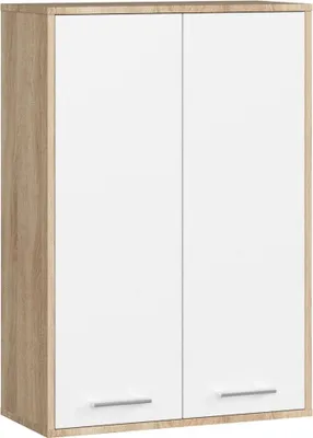 Obrázek produktu pro Akord Nástěnná skříňka 2-dveřová dub Sonoma/bílá 64x30x94 cm