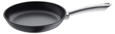 Bratpfanne 24 cm, Edelstahl, schwarz, emailliert, für alle Herdarten