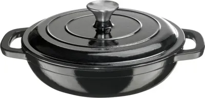 Produktbild von ERNESTO® Gusseisen-Servierpfanne Kochtopf Schmorpfanne Topf Ø 25 cm schwarz